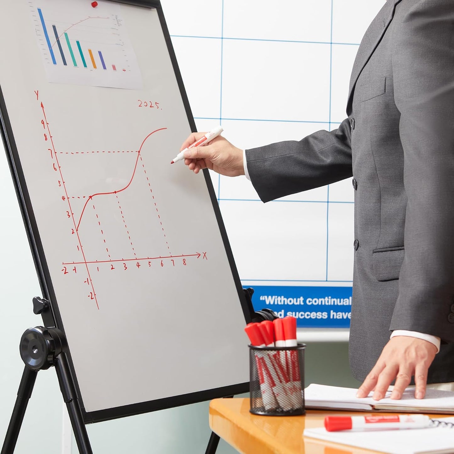 Amazon Basics Low-Odor Dry Erase Whiteboard Markers, Fine Tip, Red, 36 Count