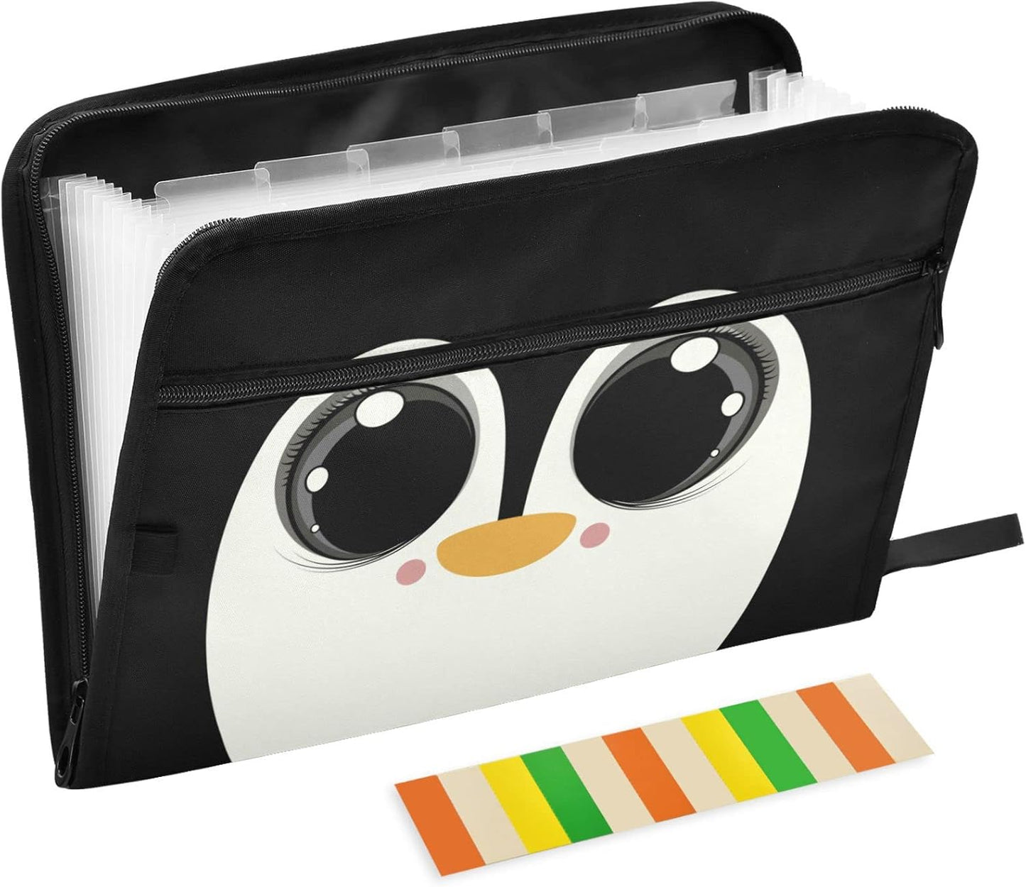 Gredecor Penguin Big Eyes Expanding File Folder 13 Pockets Cute Animals Expandable Filing Folders Accordion Document Files Organizer for A4 Letter Size Paper