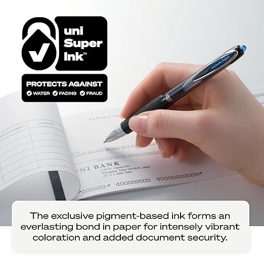 uni-ball 207 Retractable Gel Pens Medium Point, 0.7mm, Black, 12 Pack