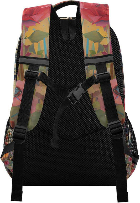 Horse Backpack for Students Boys Girls Animal Pattern Horse Watercolor School Bag Travel Daypack Rucksack