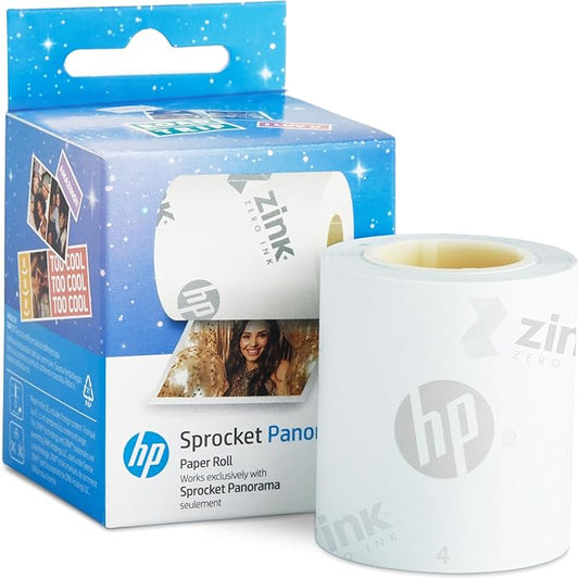 HP Sprocket Panorama Instant Portable Color Label & Photo Printer (Pink) Gift Bundle with case, Zink roll, Photo Album, Markers, Stickers and Frames
