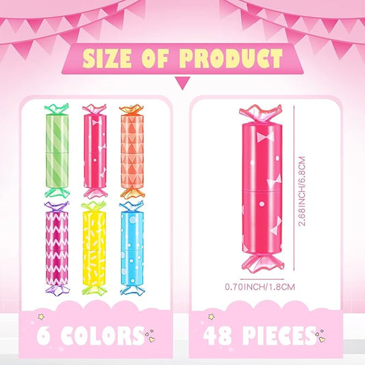 Sabary 48 Pieces Back To School Mini Highlighter Bulk Candy Highlighter for Kids Student Cute Chisel Tip Marker Pen for Candy Party School Office Supplies, Assorted Colors