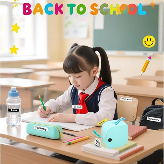 Phomemo P12 Label Maker Machine with Tape, Bluetooth Small Thermal Label Printer with Multiple Templates Mini Label Maker for Home, School, Organization, Office, Green