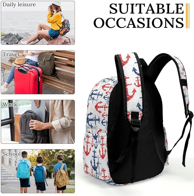 17 Inch Laptop Backpack Ocean Marine Elements Teen Girls Boys School Backpack Bags Travel Bookbag Back Pack Outdoor Daypack for Women Men