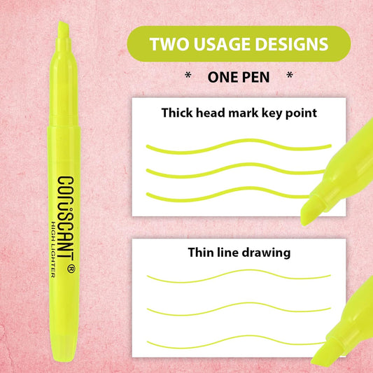 Highlighter - 100 pack color highlighter, color transparent visible fluorescent pen shell, wide chisel point mark, fluorescent pen, school, office