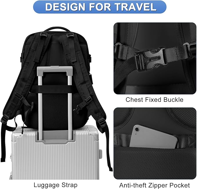 Casual Backpack Traveling Backpack, A-black, Expandable, Modern
