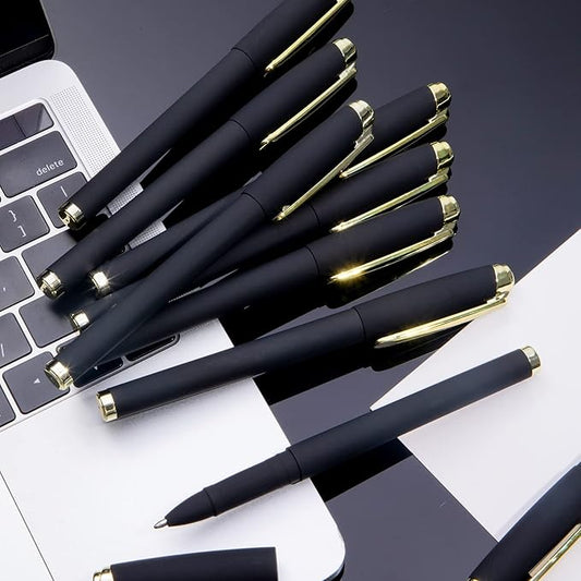 Black Ink Gel Pens, 1.0 mm Bold Point Pens,With Large Ink Cartridge,12 Pack, (GP-3361)