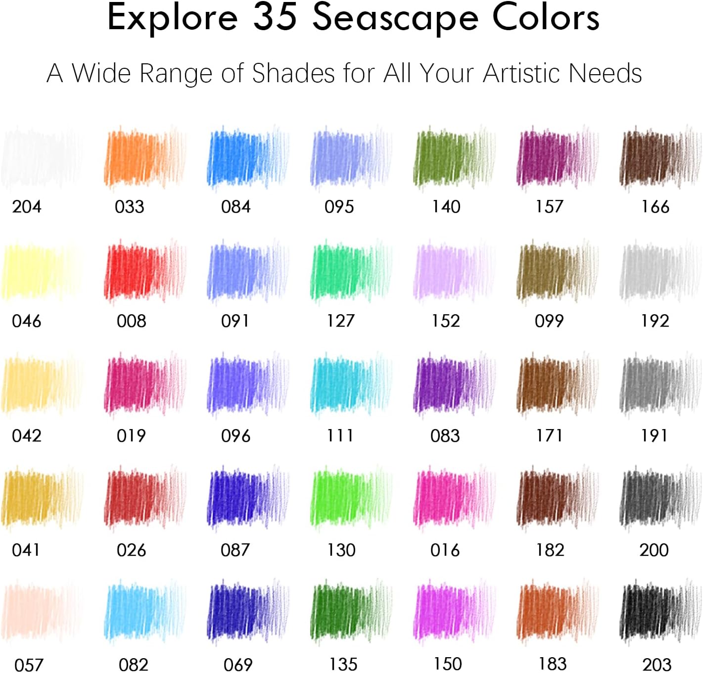 KALOUR PDAS 36-piece Blue Seascape Colored Pencil Set, Pre-sharpened Wooden Colored Pencils for Adults Artists Beginners Coloring Books Drawing & Sketching