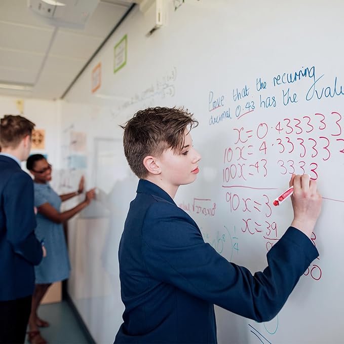 WRITECH Retractable Dry Erase Markers: Fine Point Clickable Colored Ink Marker Low Odor Erasable Thin Tip Refillable Multicolor Whiteboard Marker Pen Set 6ct No Bleed Smear