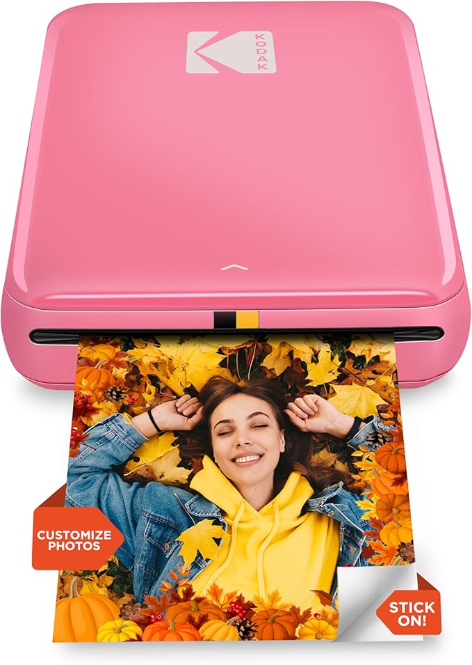 KODAK Step Instant Smartphone Photo Printer - Portable Mini Color Wireless Mobile Printer - Zink 2x3” Sticky-Back Photos - Bluetooth Compatible with iOS & Android Devices - Fun Editing App - Pink
