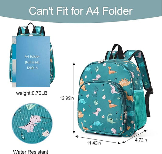 CLUCI Kids Backpack for Boys Girls Toddler Backpack for Preschool Kindergarten Child Cute Daycare Bookbag Travel Green Dinosaur