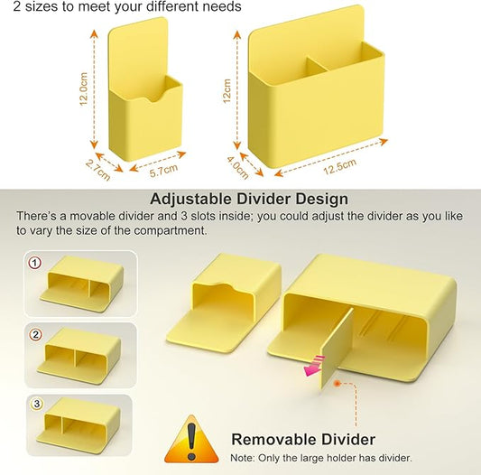 2 Pack Magnetic Dry Erase Marker Holder, Whiteboard Marker Holder, Magnetic Pen Holder, Magnetic Marker Holder for Fridge, Whiteboard, Locker, Magnetic Cup for Dry Erase Board -Yellow