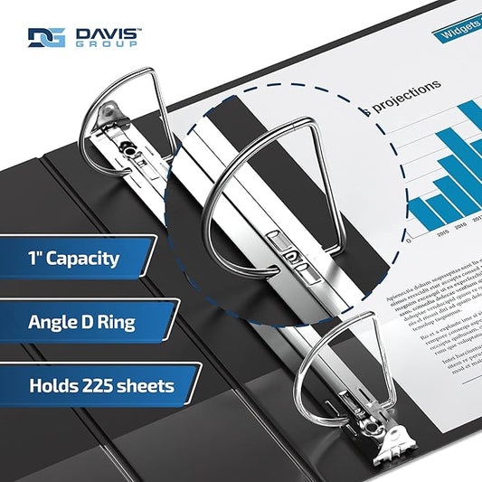 Premium Economy 6-Pack 3-Ring Binders for School or Office, D-Ring Binders, 1 Inch, Black