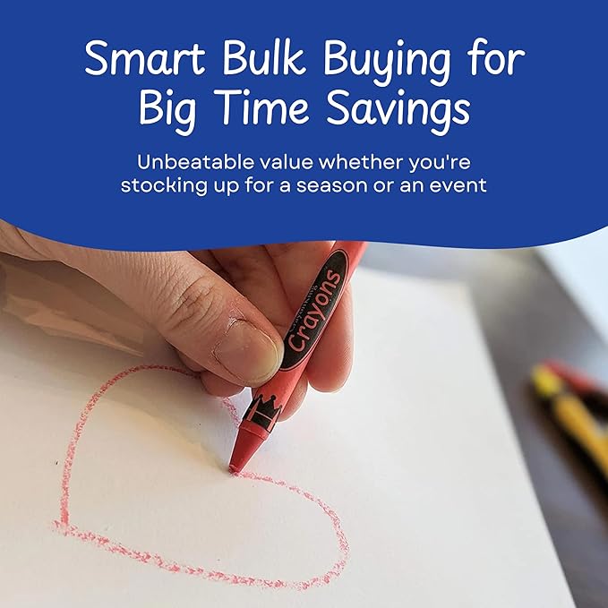 CrayonKing 1,000 Sets of 2-Packs in Cello (2,000 Bulk Crayons) Pre-Wrapped for Restaurants, Parties, Classrooms, and Events – Kid-Safe, Assorted Colors, Easy to Distribute Non-Toxic Crayons