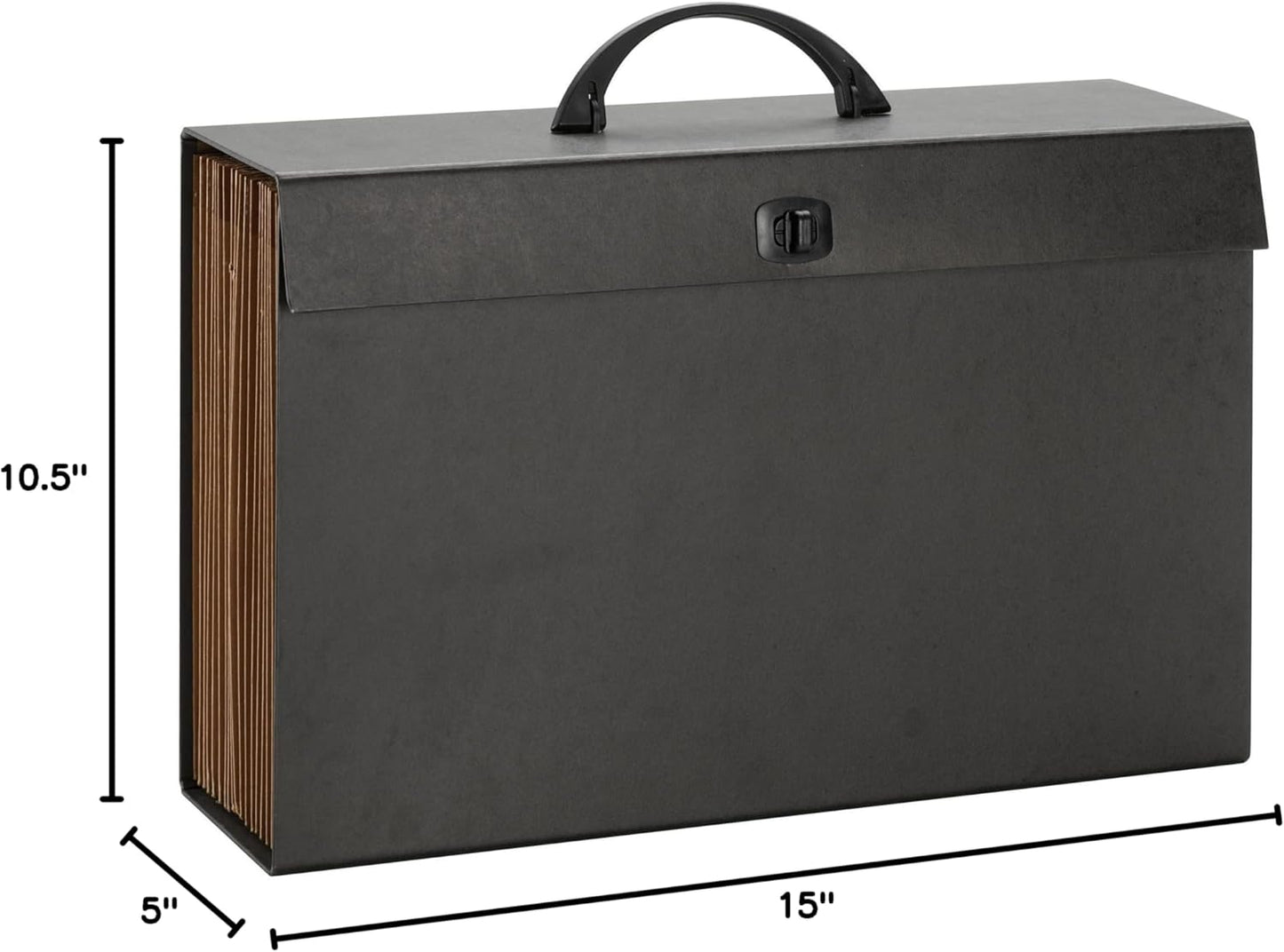 Smead A-Z and Subject Expanding File Box, 19 Pockets, Printed Alphabetic (A-Z)/Subject, Latch Closure, Legal Size, Black (70804)