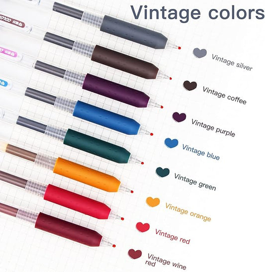 0.5mm Bible Journal Pens No Bleed Through, 8 Color Fine Tip Markers for Bible Study, Bullet Journaling, Drawing,Quick Dry School Supplies (8 retro colors)