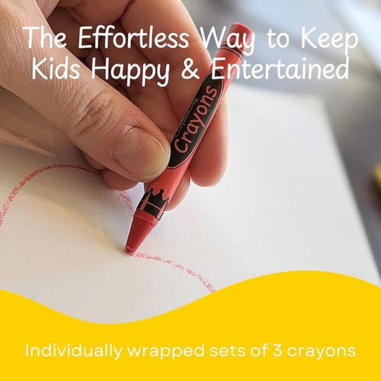 CrayonKing 720 Sets of 3-Packs in Cello (2,160 Bulk Crayons) – Restaurants, Classrooms, Parties & Events – Kid-Safe, Pre-Packaged, Assorted Colors Non-Toxic Crayons