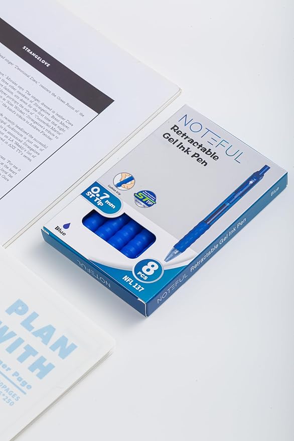 Retractable Gel Pens Clicker, Medium Point 0.7, Premium Comfort Grip for Note Taking, Journaling and Smooth Writing