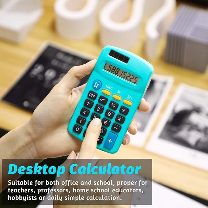 Pocket Size Student Function Calculator Basic Solar Battery Calculator Bulk Mini Colorful Calculator for Student Kids School Home Office Desktop Accounting Tools(9 Pieces)