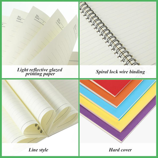 12 Pack Small Spiral Notebook A5 Lined College Ruled Spiral Journal Notebook 5.5 x 8.3 Inch Kraft Cover, 120 Pages for Work Students Office Business(Colorful)