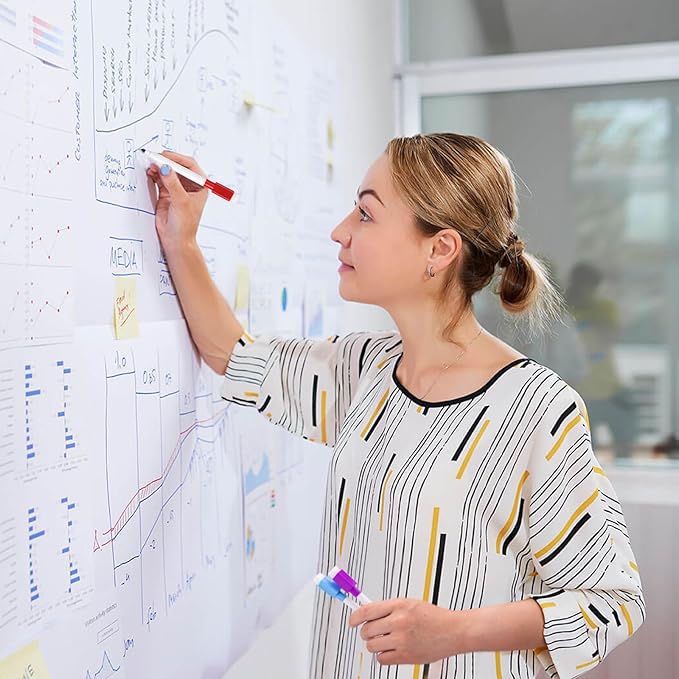 50 Pcs Colorful Magnetic Dry Erase Markers with Eraser Cap, White Board Mini Dry Erase Markers Bulk, Fine Point Tip Student White Board Markers for Teachers Office School Supplies