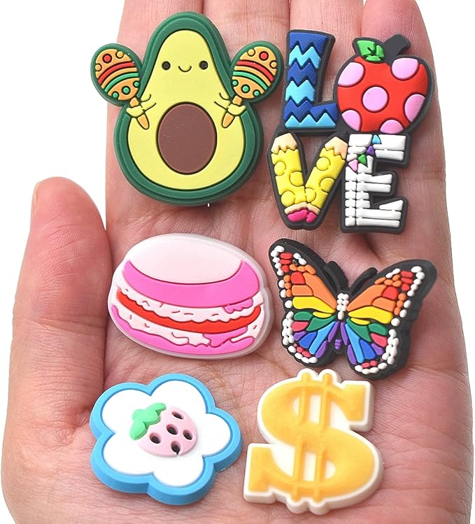 YEALQU 100PCS Random Different Pencil Topper Decoations Cute PVC Pencil Toppes Lovely Black Clip for Pupil/Junior Students Gifts Awards