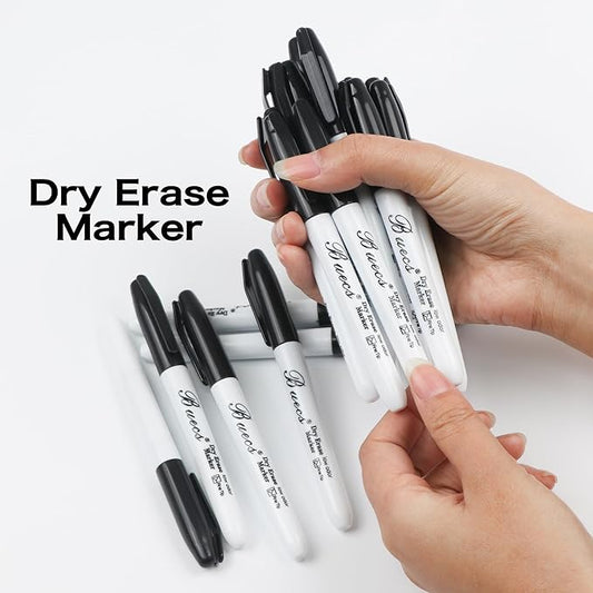 Black Dry Erase Markers, Low-Odor, 60 Count, Fine Point, Perfect for Writing on Whiteboards, Dry-Erase Boards, Glass, School Office Supplies