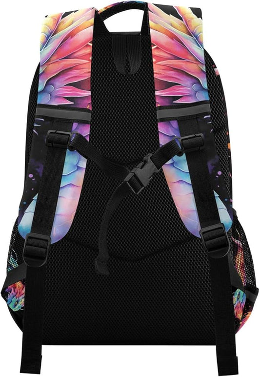 Lightning Dragon Watercolor Backpack for Boys Girls Elementary School Bag Kids Bookbag Travel Rucksack