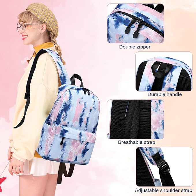 Lohol Galaxy Backpack for School Travel, Lightweight BookBag for Girls Kids