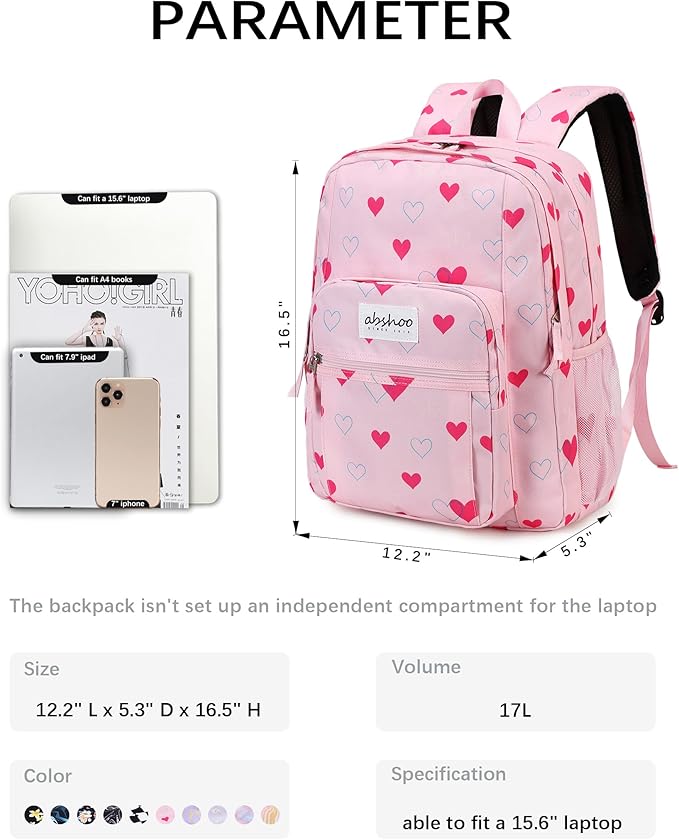 abshoo Classical Basic Travel Backpack For School Water Resistant Bookbag