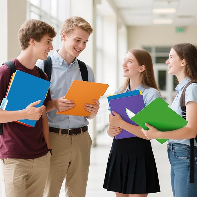 120 Pack Two-Tone Color File Folders, Bulk Letter Size Folders with 6 Assorted Colors, 1/3-Cut Tabs, School Office Supplies