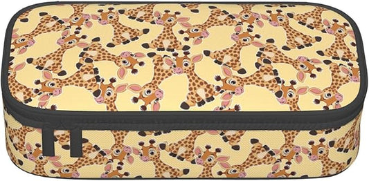 Cute Baby Giraffe Large Pencil Case With Zipper Compartments Stationery Pencil Bag For Kids Teens Students School Supplies