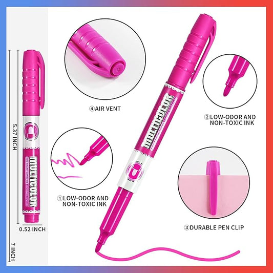 Dry Erase Markers, Fine Tip Whiteboard Marker, Low Odor Dry Marker, Fine Point Markers are pecfect for Whiteboard Mirrors Glass, Assorted Color Markers for School Office Home (24 Pack 8 Colors)