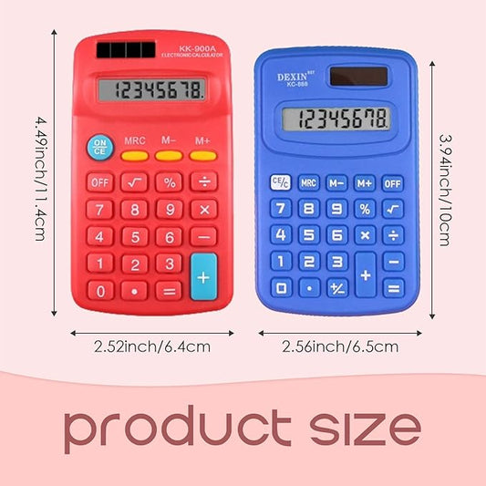 50-Pc Basic Calculator Set - Mini Battery-Powered 4-Function Calculators Pocket Calculator for School Supplies & Office Use (Pocket Size, 2 Designs)