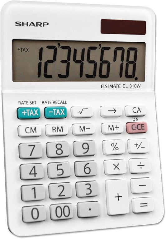 Sharp EL-310WB Calculator, White 3.125, 3.38 x 4.75 x 1.0 inches