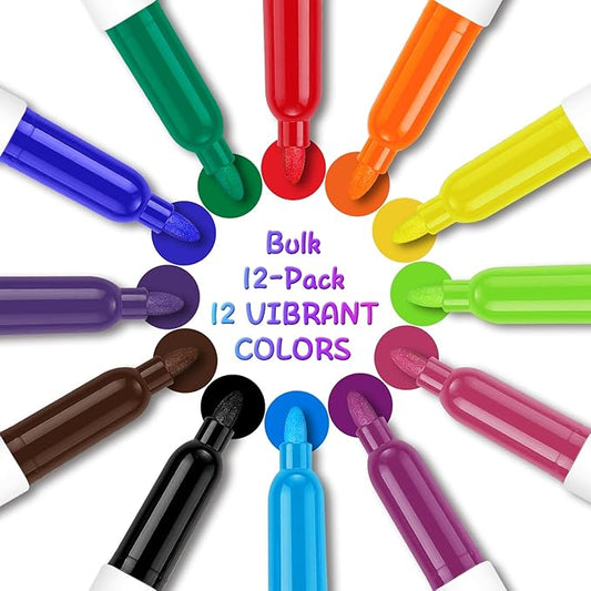 SFAIH Dry Erase Markers Fine Tip 12 Colors, 12 Pack (1 Dozen) - Low Odor Whiteboard Markers Set for Kids Art, Home Office, Calendar Planning | 5 Sizes: 12/24/48/72/144 Packs Available