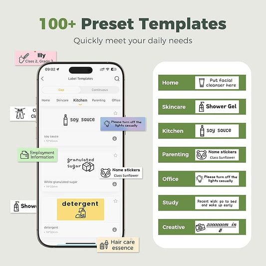 Joysea Portable Label Maker Machine with Tape, Bluetooth Thermal Sticker Maker for Home Kitchen & Office, Gray