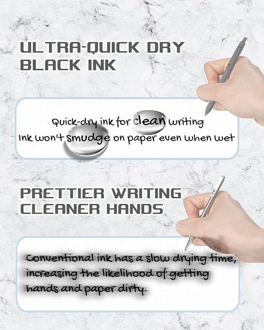 6pcs Gel Pens,0.5mm Fine Point Black Ink Pens With Smooth Wirting,Qucik Dry Pens For Journaling,Cute Nice Aesthetic Pens, Office School Supplies Women Men Student(WH+GY+BK)