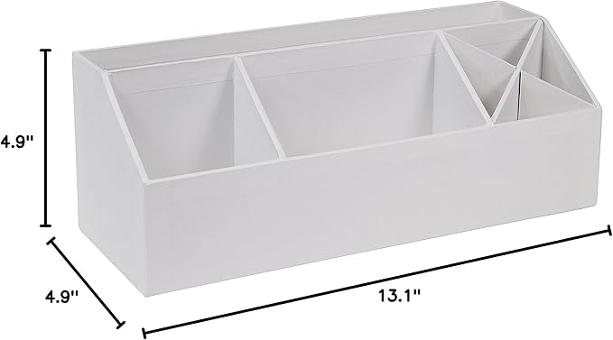 Bigso Elisa Desktop Organizer - Durable Office Desk Organizer with 7 Compartments for Office Supplies and Accessories - 13.1 in x 4.9 in x 4.9 in - White