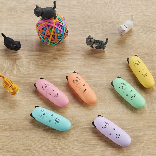 2 Packs Cute Animal Design Mini Highlighter Pen Assorted Colors Chisel Tip Gift Pastel Color Highlighter Markerā¦
