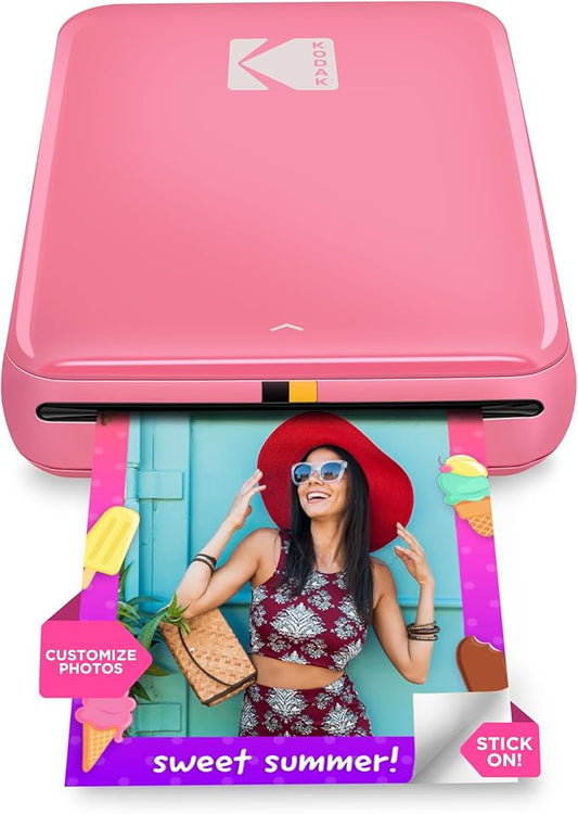 KODAK Step Instant Smartphone Photo Printer - 75 Sheets Bundle - Portable Mini Color Wireless Mobile Printer - Zink 2x3” Sticky-Back Photos - Bluetooth Compatible with Smart Devices - Fun App -Pink