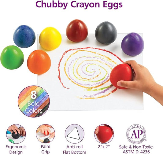 Colorations Chubby Crayon Eggs – Set of 8 (Item # CHUBEGG)
