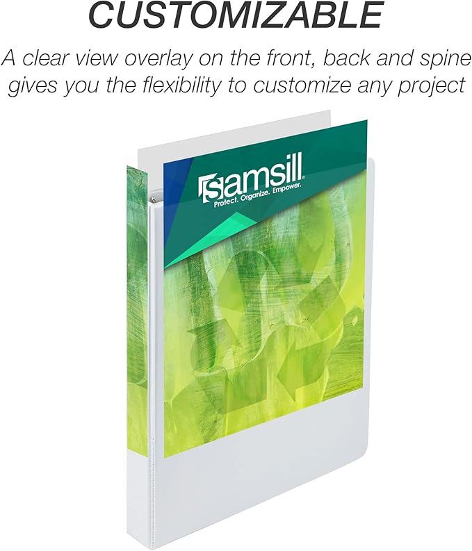 Samsill Plant-Based 1 Inch Durable Round Ring, Made in USA, View Binder, Eco-Friendly, USDA Certified Biobased, Single, White