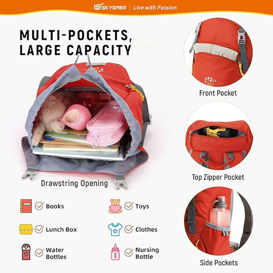 SKYSPER Kids Backpack for Boys Girls Lightweight Travel Daypack Elementary Student Rucksack Outdoor Primary School Bag