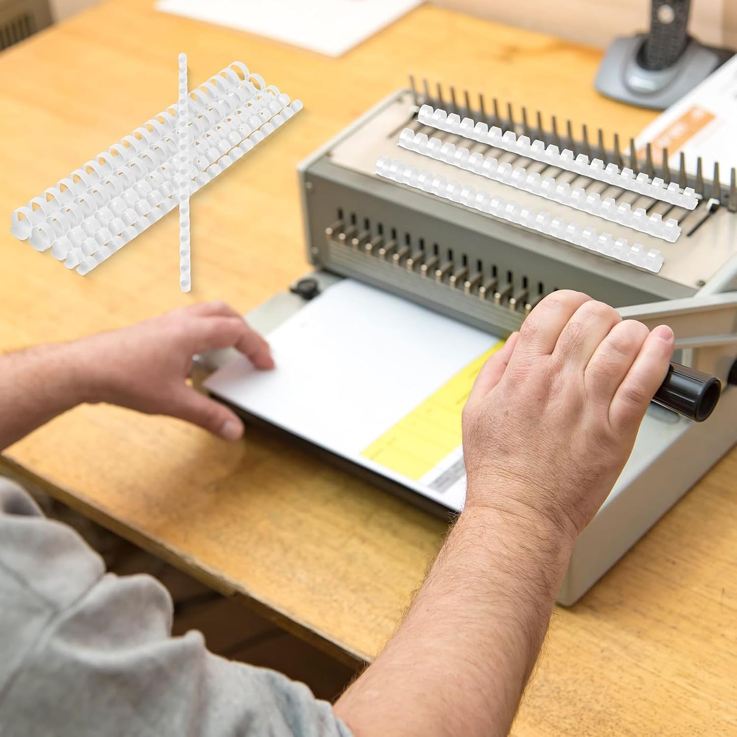 Yunsailing 150 Pack Plastic Binding Combs Plastic Binder Comb Ring 19 Ring Binding Spines Letter Size Spiral coils for Notebook Calendar(1/4 5/16 3/8 1/2 5/8 3/4 in,White)