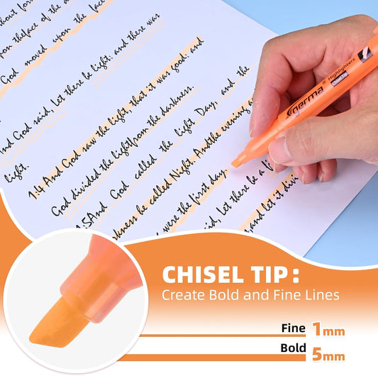 Orange Highlighters, 36 Pack, Chisel Tip Highlighter Pack, Quickly Drying, Perfect for Students Kids Adults, Office, School, Classroom Supplies
