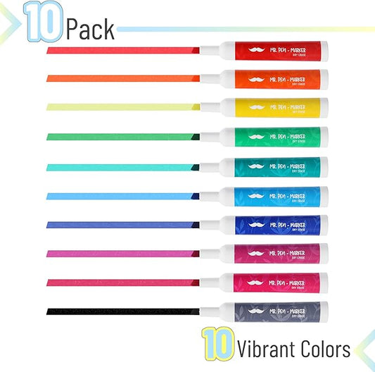 Mr. Pen Dry Erase Markers - Low Odor, Chisel Tip, 10 Pack, Vibrant Colors, Whiteboard Markers