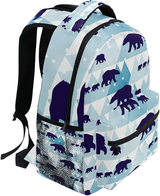 SUABO Polar Bear Backpack for School Student Laptop iPad Tablet Travel School Bag for Boys Daypack