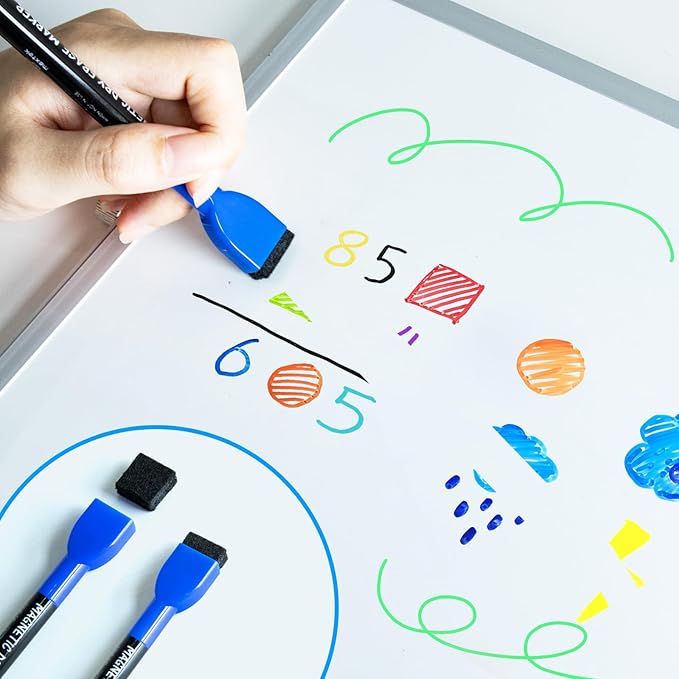 maxtek 36 Count Magnetic Dry Erase Markers, Fine Tip, 12 Colors, Low Odor Whiteboard Markers with Built-in Eraser