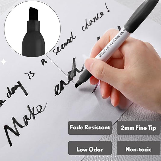 Sepamoon 240 Pack Dry Erase Markers Bulk Chisel Tip Whiteboard Markers Pens Low Odor for School Office Home(Black)